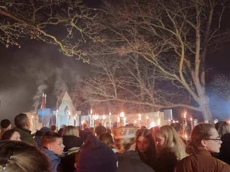 Fotostāsts: Lāčplēša dienas gājiens Jēkabpilī 2025.gada 11.novembrī