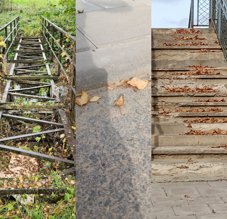 Mums raksta: Madonas ielā bīstams tiltiņš, Pļaviņu ielas apmales nav draudzīgas velosipēdistiem, trepes turpina sabrukt (FOTO)