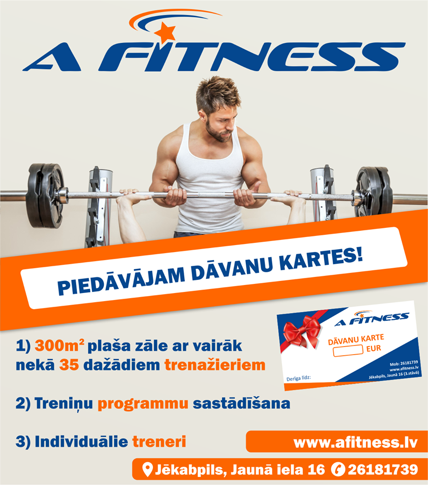 Lieliska dāvana - "A Fitness" dāvanu karte!