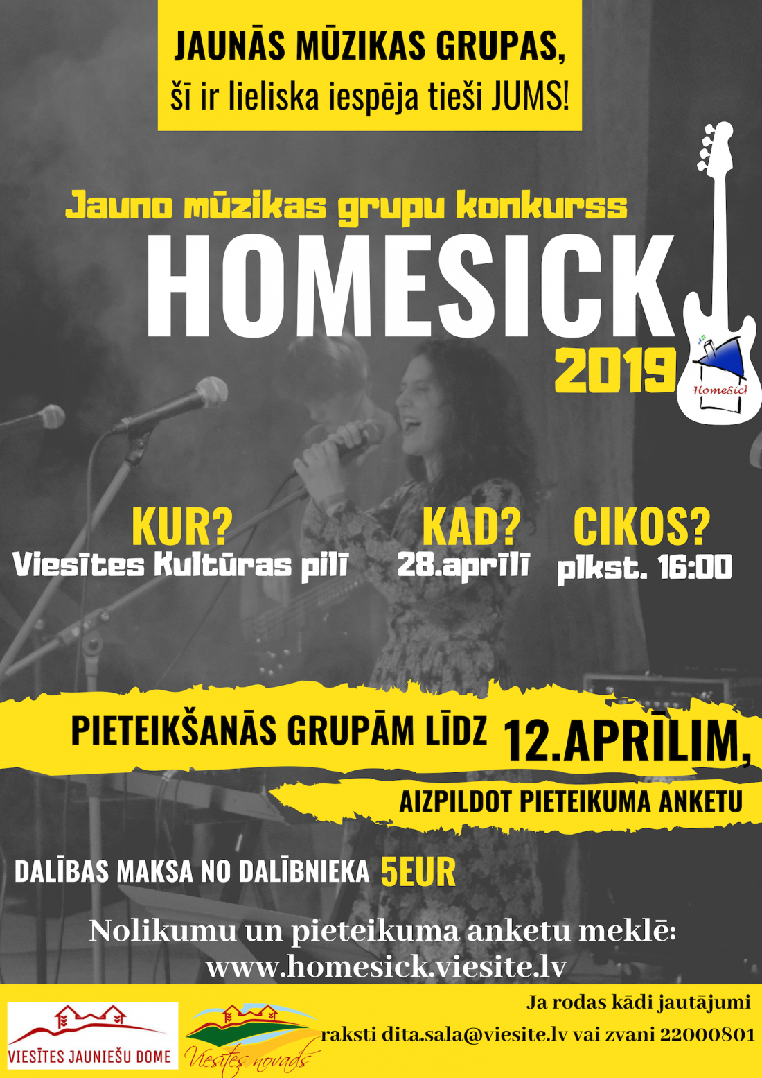 Jauno mūzikas grupu konkurss HOMESICK atgriežas Viesītē