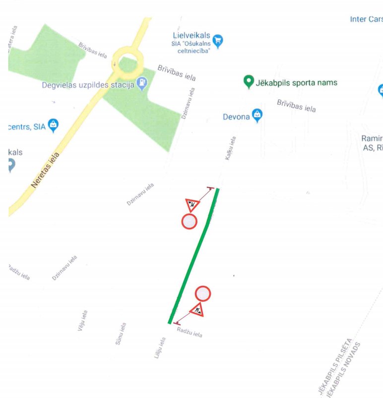 Tiek ierobežota transportlīdzekļu satiksme Kaļķu ielas posmā no krustojuma ar Dzirnavu ielu līdz krustojumam ar Radžu ielu