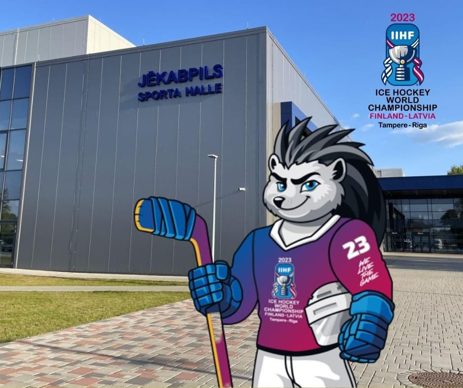 Jēkabpils Sporta hallē aicina vērot Latvijas-Kanādas pusfināla spēli