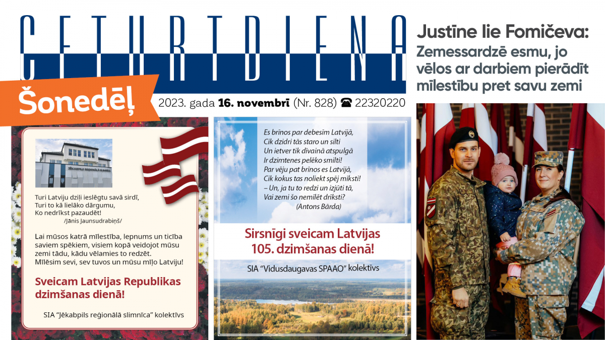 Laikraksta "Ceturtdiena" sludinājumi 16.11.2023