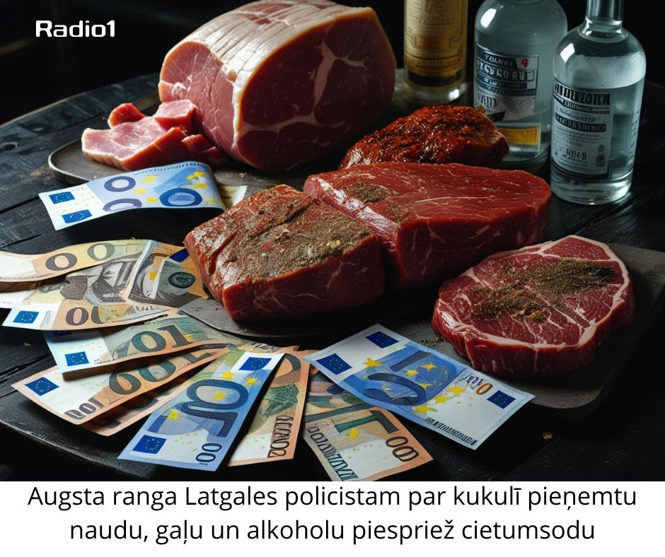 Augsta ranga Latgales policistam par kukulī pieņemtu naudu, gaļu un alkoholu piespriež cietumsodu