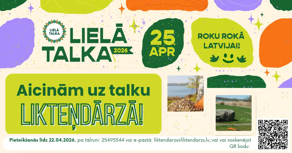 Aicina piedalīties Lielajā talkā “Roku rokā par Likteņdārzu” 25. aprīlī