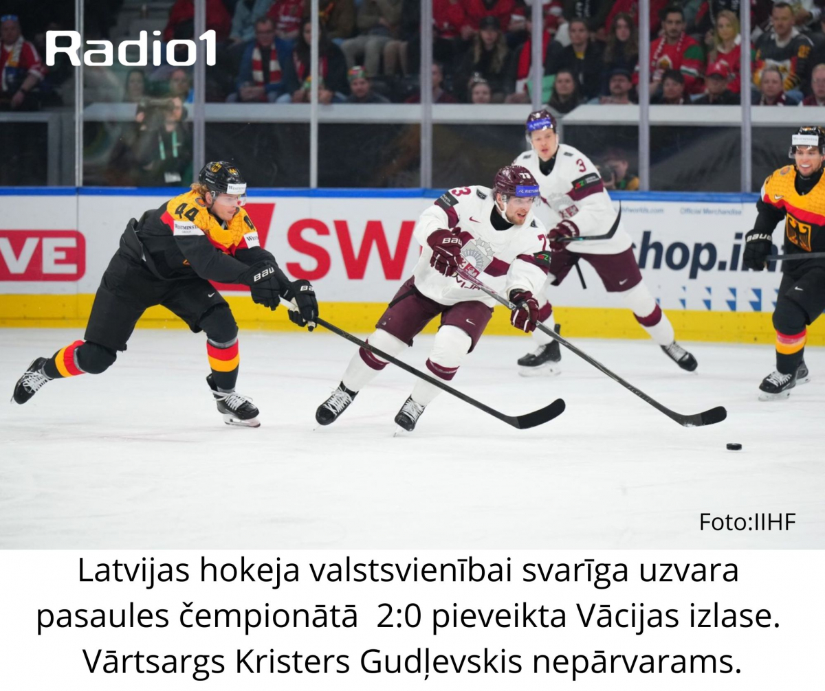 Latvijas hokejisti pasaules čempionātā uzvar Vāciju