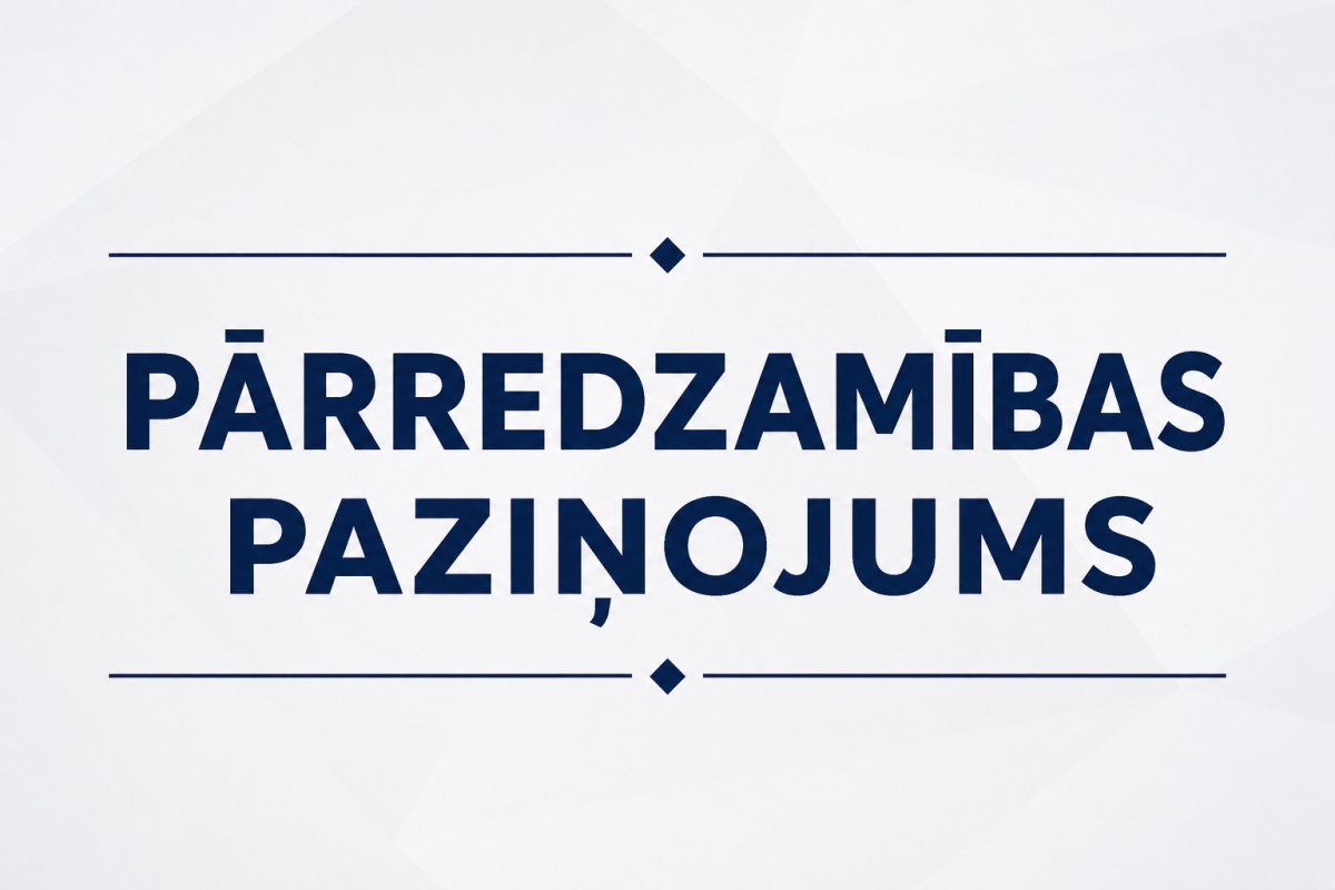  PĀRREDZAMĪBAS PAZIŅOJUMS Nr.1