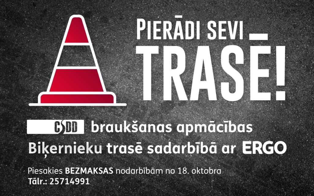Autovadītāji tiek aicināti pieteikties CSDD un ERGO rīkotajām bezmaksas drošas braukšanas apmācībām