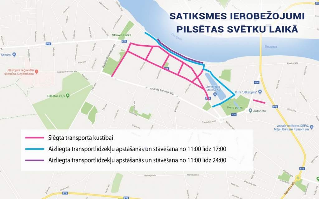 Sabiedriskā autotransporta kustība Jēkabpils pilsētas svētku laikā