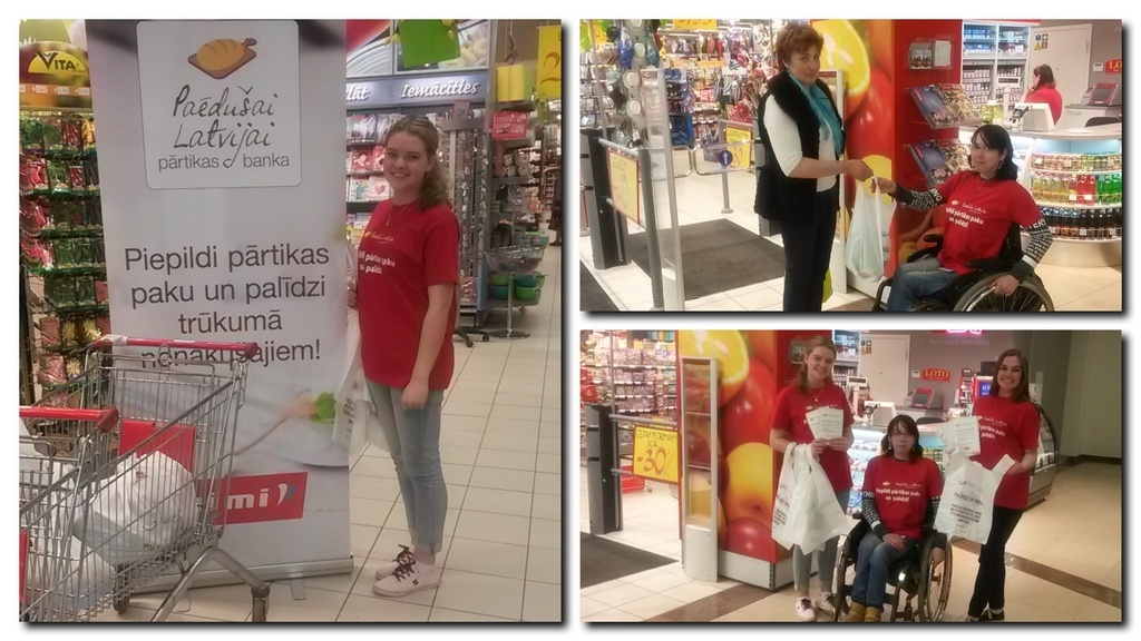 Jēkabpilī "Rimi" veikalā noritēja labdarības kampaņa "Paēdušai Latvijai"