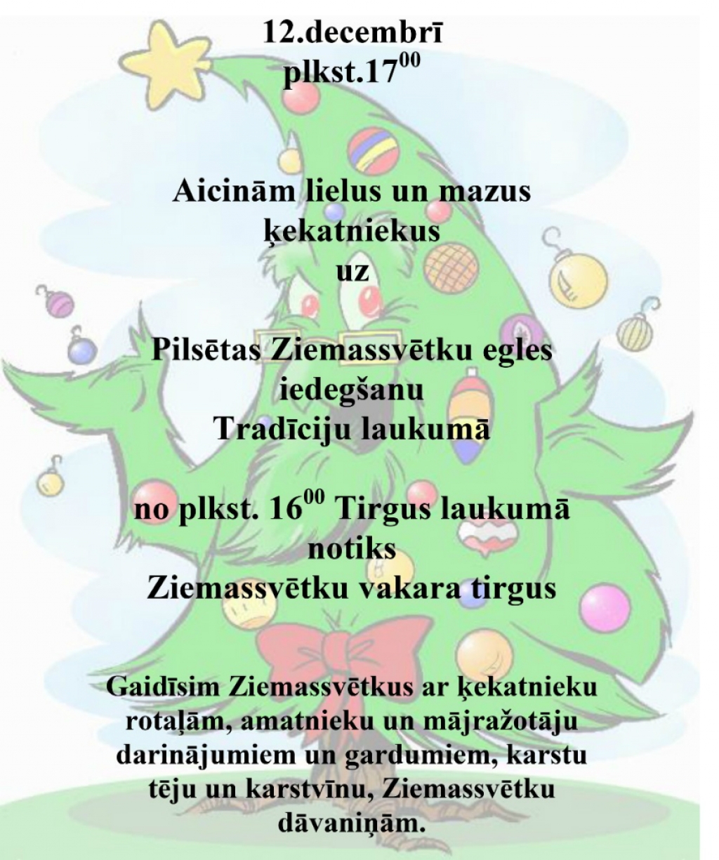 Pļaviņās notiks Ziemassvētku vakara tirgus un iedegs galveno pilsētas egli