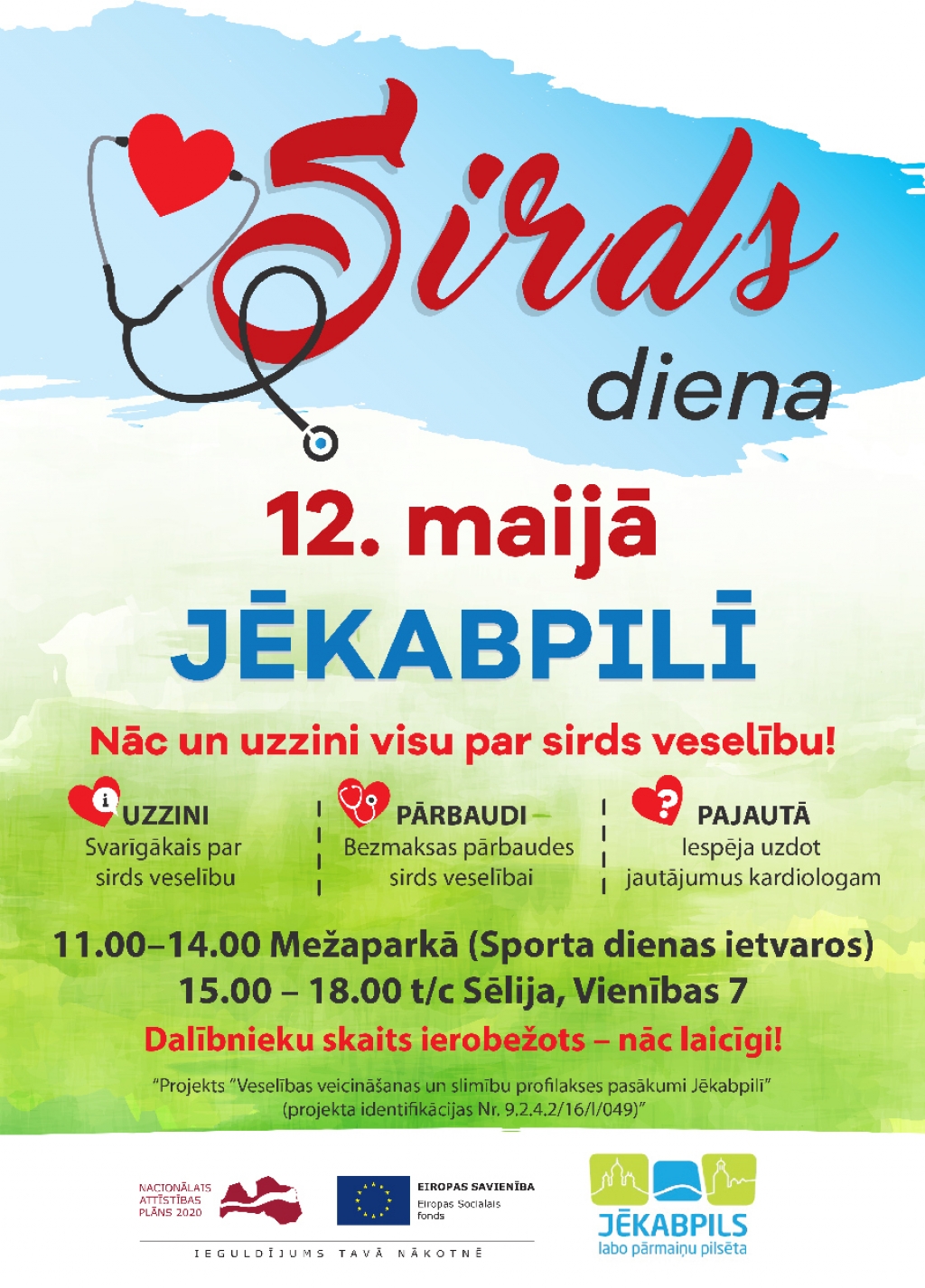 SIRDS DIENA JĒKABPILĪ – IESPĒJA UZZINĀT VISU PAR SIRDS VESELĪBU!