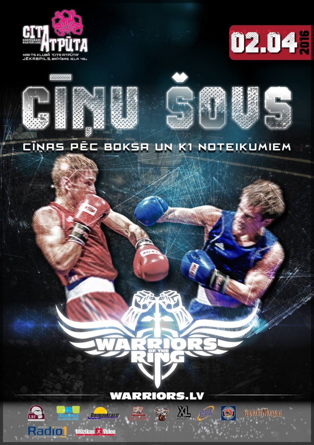 2. aprīlī Jēkabpilī notiks cīņu šovs "Warriors of the Ring"