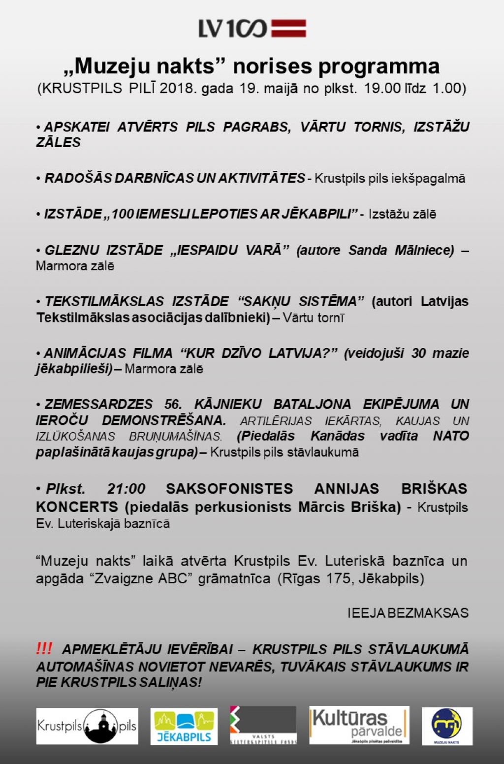 „Muzeju nakts” norises programma