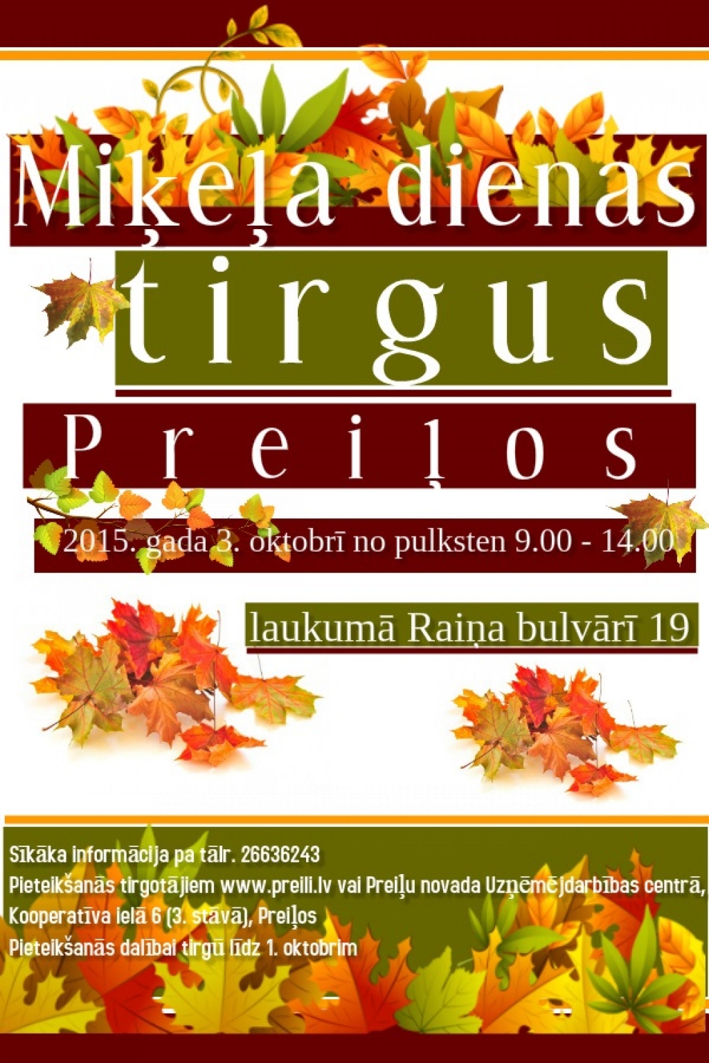 Preiļos notiks Miķeļa dienas tirgus