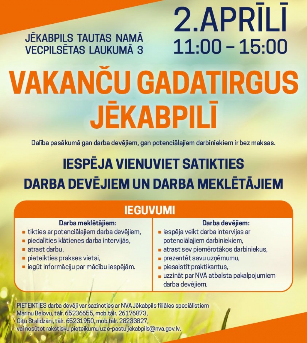 Jēkabpilī notiks pirmais “Vakanču gadatirgus”