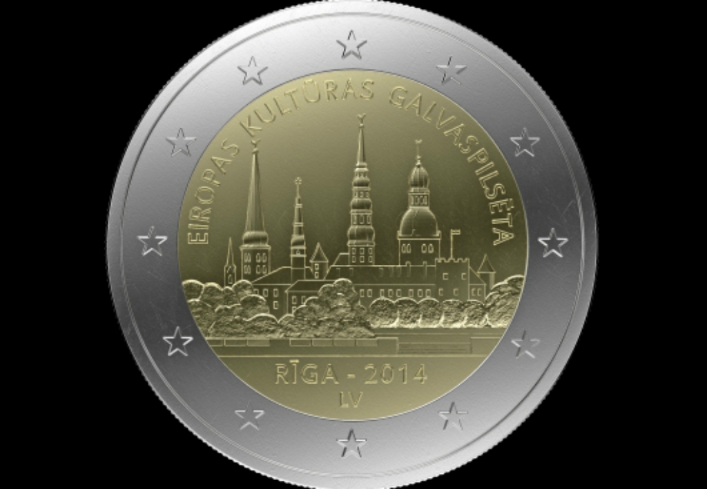 Jaunā 2 eiro monēta ''Rīga - Eiropas kultūras galvaspilsēta 2014''