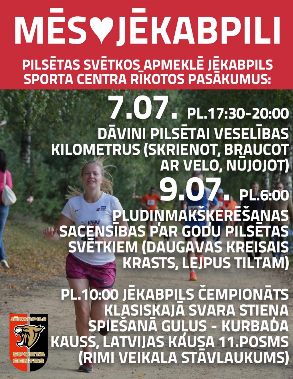 Jēkabpils sporta centrs aicina svinēt pilsētas svētkus kopā!