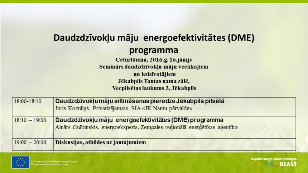 Notiks informatīvs seminārs par jauno daudzdzīvokļu māju siltināšanas programmu