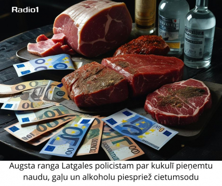 Augsta ranga Latgales policistam par kukulī pieņemtu naudu, gaļu un alkoholu piespriež cietumsodu