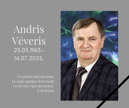 IN MEMORIAM: Mūžībā aizsaukts ilggadējs Jēkabpils Valsts ģimnāzijas skolotājs, direktora vietnieks Andris Vēveris