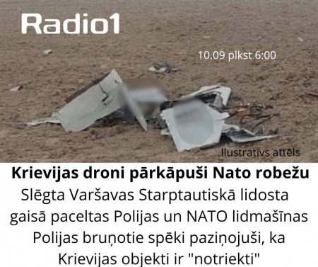 Krievijas droni pārkāpuši NATO robežu
