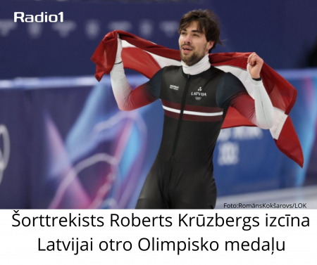 Krūzbergs izcīna bronzas medaļu olimpisko spēļu šorttreka sacensībās