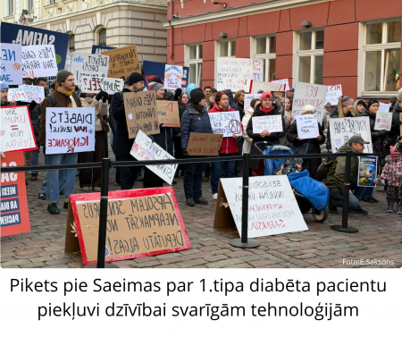 Protestā prasa valstij kompensēt diabēta pacientiem nepārtrauktās glikozes monitorēšanas sensorus