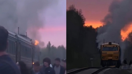 Otrdienas vakarā pie Daugavpils dedzis pasažieru dīzeļvilciens